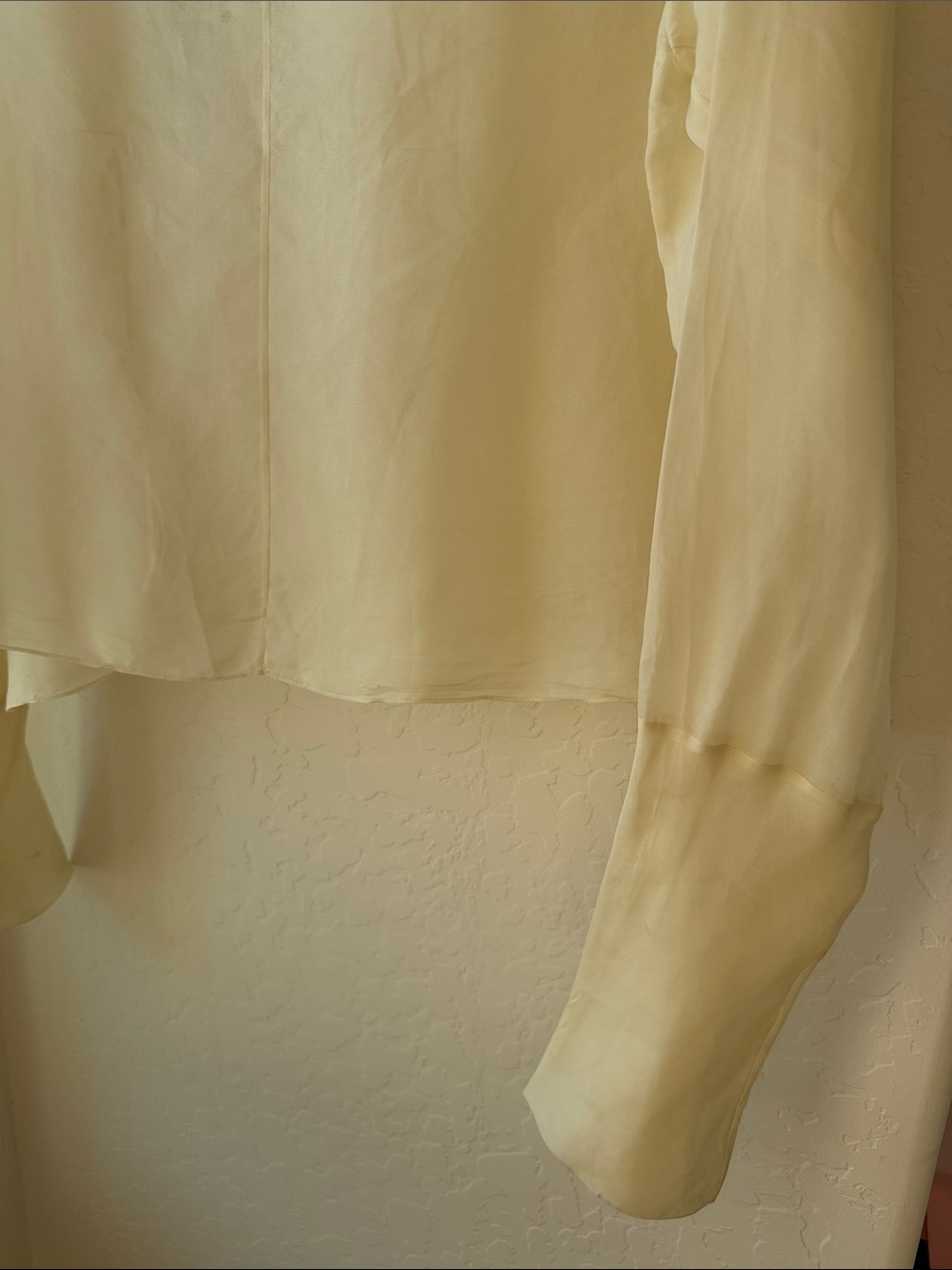 The Row Sheer Cream Mock Neck Long-Sleeve Blouse size Large - Picture 14 of 14